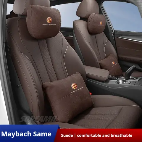 스웨이드 자동차 헤드레스트 목 지지대 시트 요추 쿠션 소프트 목 베개 MG ZS HS ES5 MG4 전기 S5 EV MG3 MG5 MG6 MG7 ONE EZS 용