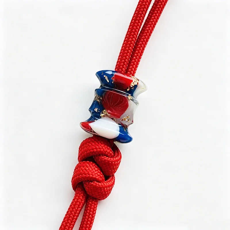 Color Collision Resin Knife Pendant EDC Fidget Toys Ornament Paracord Braided Key Pendant DIY Beads Folding Knife Pendant