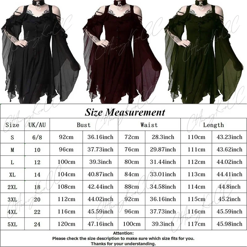 2024 Sexy Halloween Costum 5XL Gothic Girl Fashion Cosplay Dress Unique Irregular Hem Punk Dress Medieval Renaissance Dress