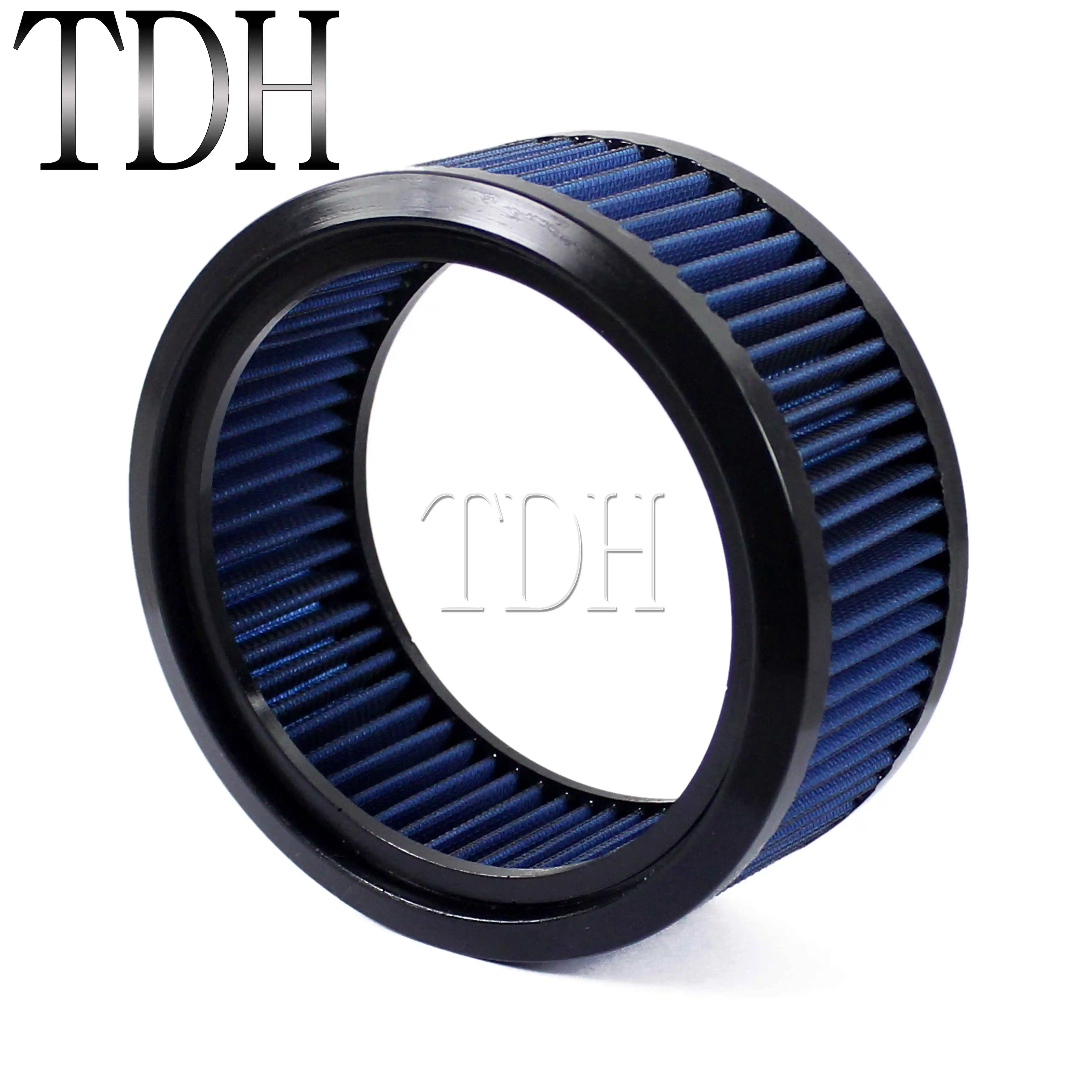 Blue Motorcycle High Flow Round Air Filter 4.625\