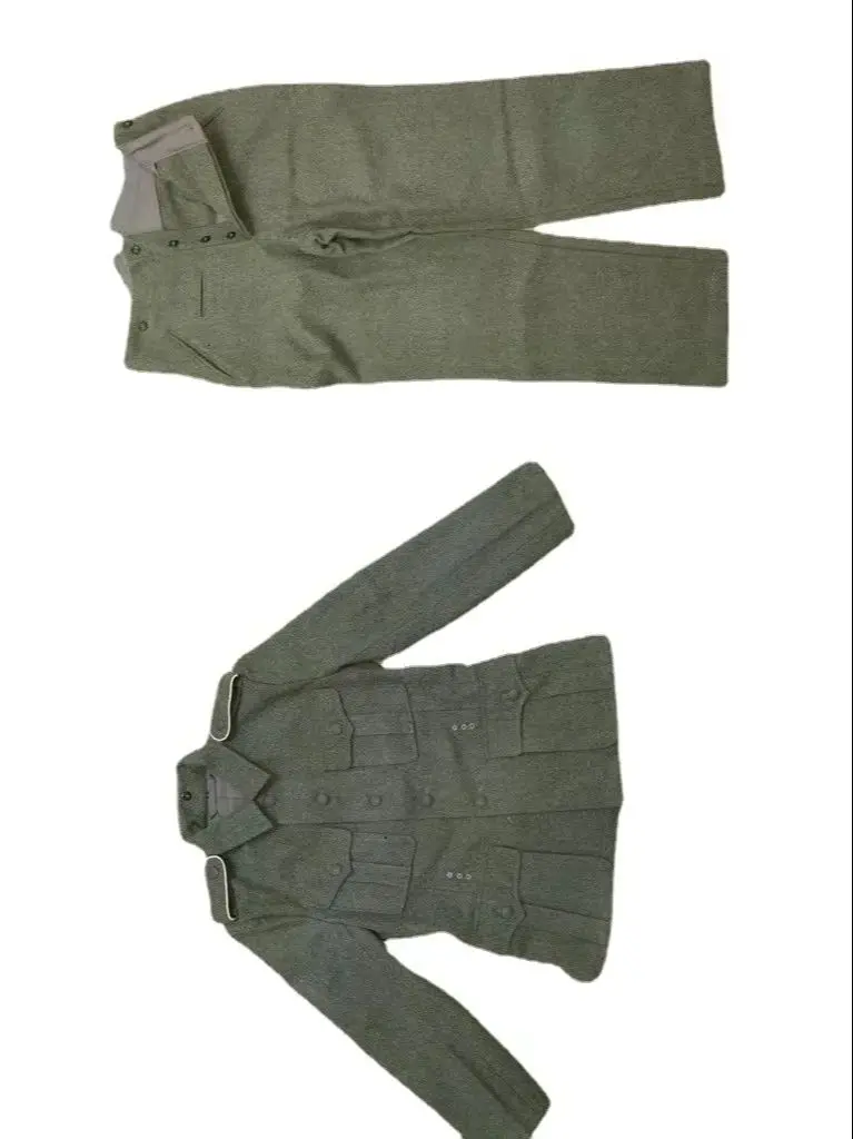 WW2 독일 EM M40 필드 그레이 그린 울 튜닉 & 바지 정장 군복