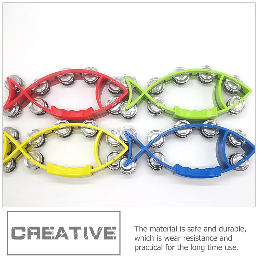 4 Uds. Instrumento Musical de anillo de mano para niños, juguete de percusión para bebés, pandereta portátil para niños puesta en escena