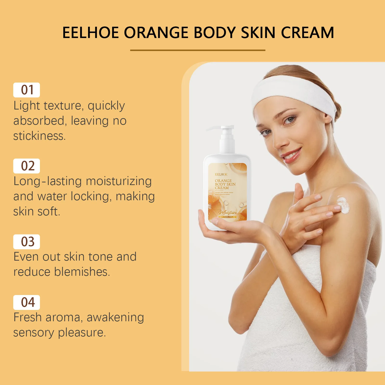 Jasmine Lavender Orange Body Lotion Smooth Skin Moisturizing Dull Skin Chicken Skin Melanin Remover Brightening Body Cream 150ml