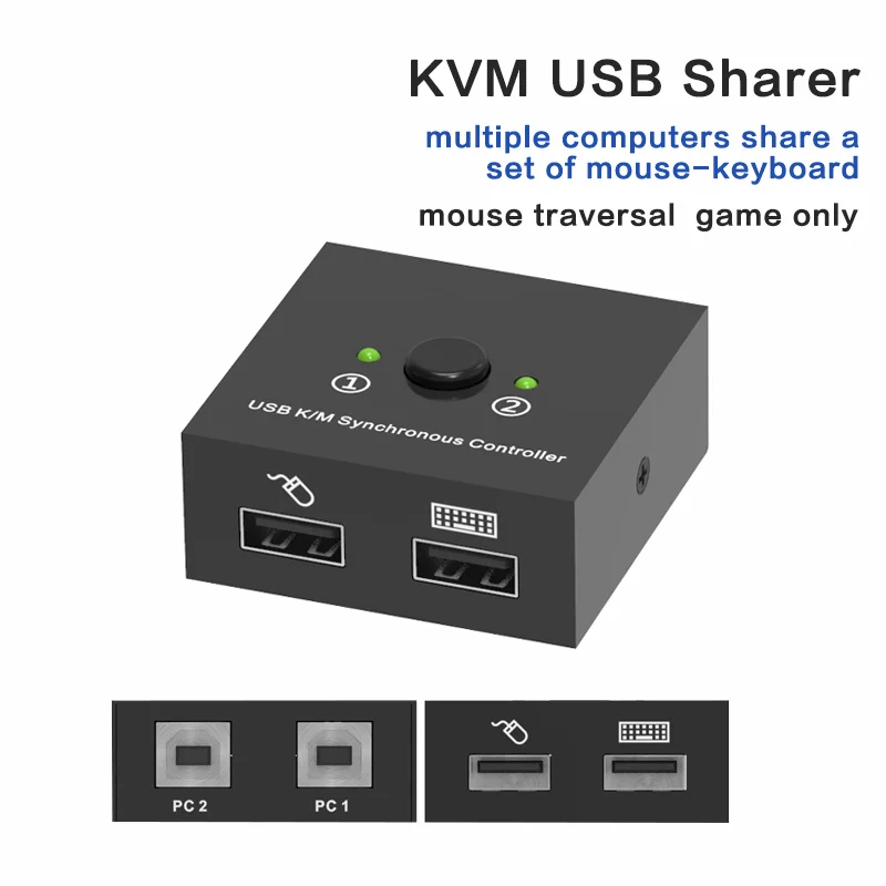 

USB KVM Synchronizer | 2-4-8 Port USB2.0 Keyboard-mouse Synchronizer Sharer ，Support For Screen Piercing