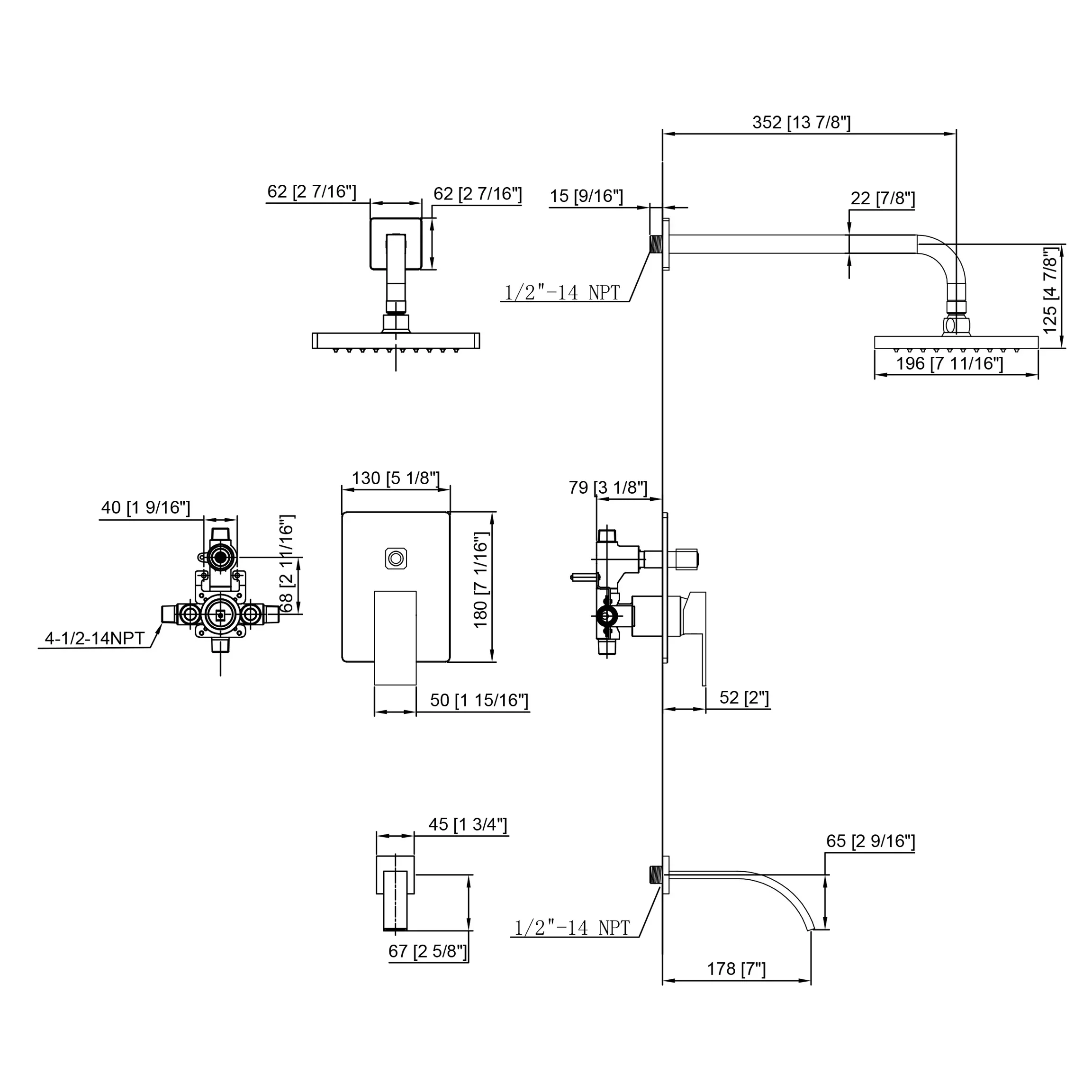 Luxury Quality Brass Rainfall Bathroom Shower Set Mixer Tap Bath Shower System Set