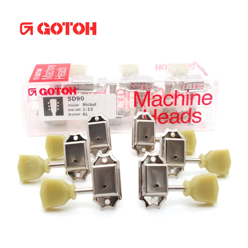 1Set Genuine GOTOH 3R-3L Vintage Deluxe Electric Guitar Machine Heads Tuners SD90 Standard Tuning Pegs