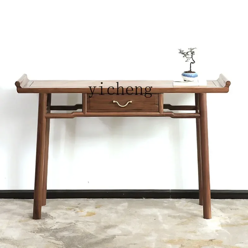 GZ-15 Strip Case Solid Wood Warped Head Table Living Room Display Cabinet Entrance Foyer Strip Table