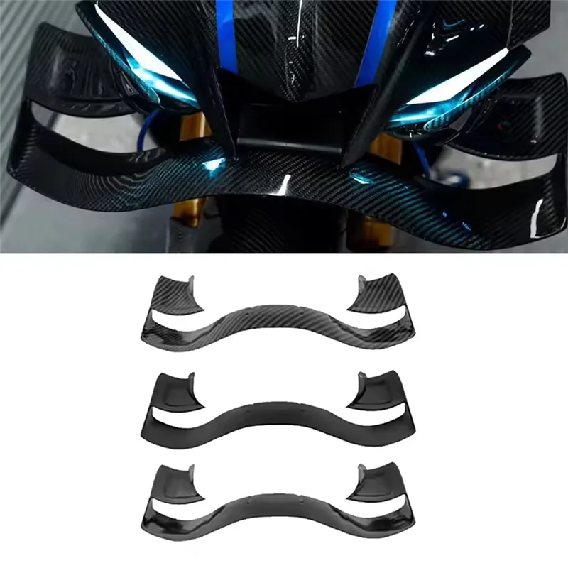 AB61-Fixed Wing Downforce Winglets Spoiler For R1 R1M 2020-2024 Motorcycle Front Fairing Components Motor Parts