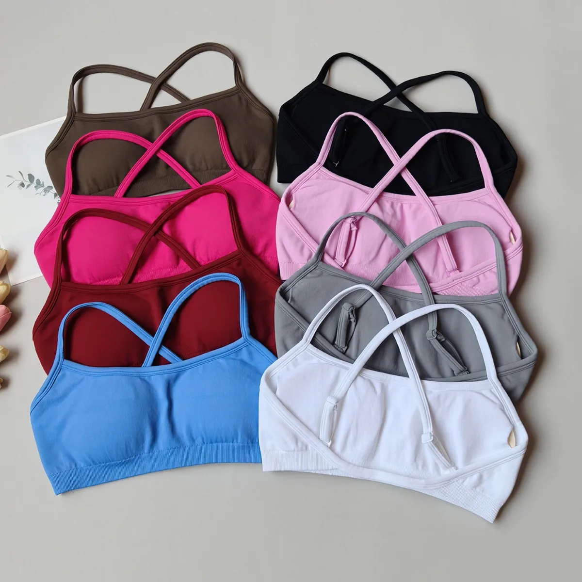 European And American Seamless Rear Cross Beautiful Back Sports Underwear, Women's Three Wear Sports Yoga Bra, Quick-drying