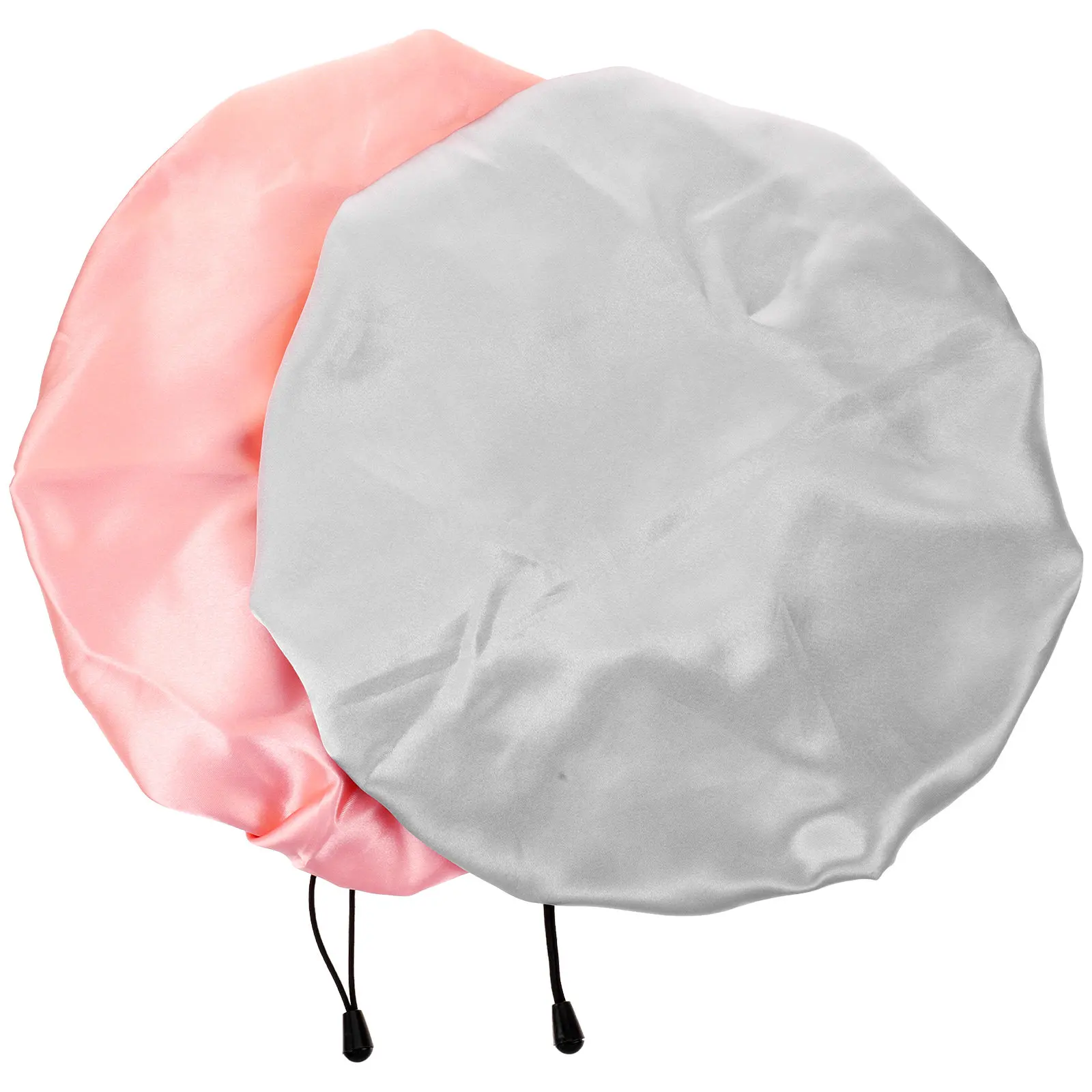 

2Pcs Double Layer Satin Hair Bonnet Adjustable for Bath Hair Protection Women Reusable Satin Sleep