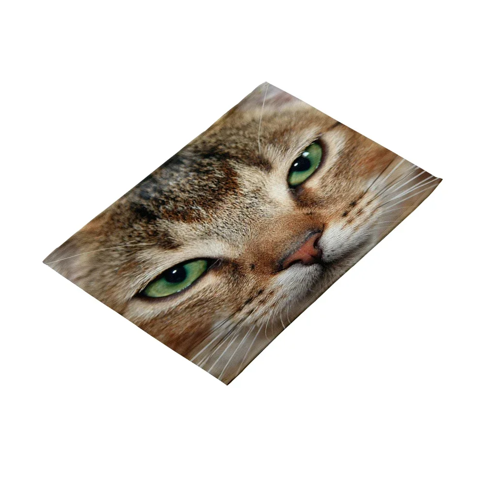 Printing Cute Cat Face Placemat Non-Slip Heat Resistant Washable Kitchen Table Plate Bowl Coaster Children\'s Tablecloth