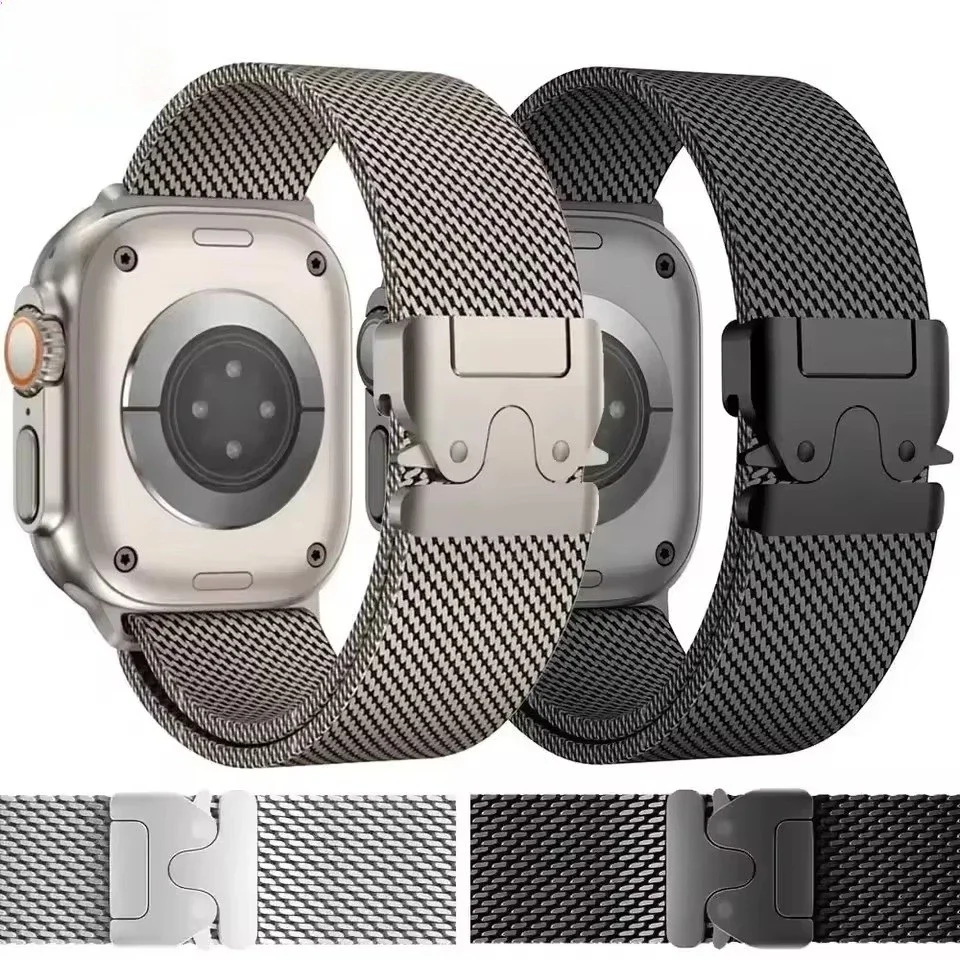 Milanese Loop Mesh Band Titanium Color Strap for Apple Watch Series 11 10 46mm 9 8 7 SE 6 5 45mm for iwatch Ultra3 49mm Bracelet