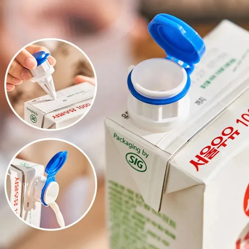 Tapa con Boquilla Antiderrames para Cartones de Leche, Tapa Abatible para Dispensar Jugo/Yogur en Cartones Tetra Pack, Dispensador Hermético Reutilizable de Grado Alimenticio