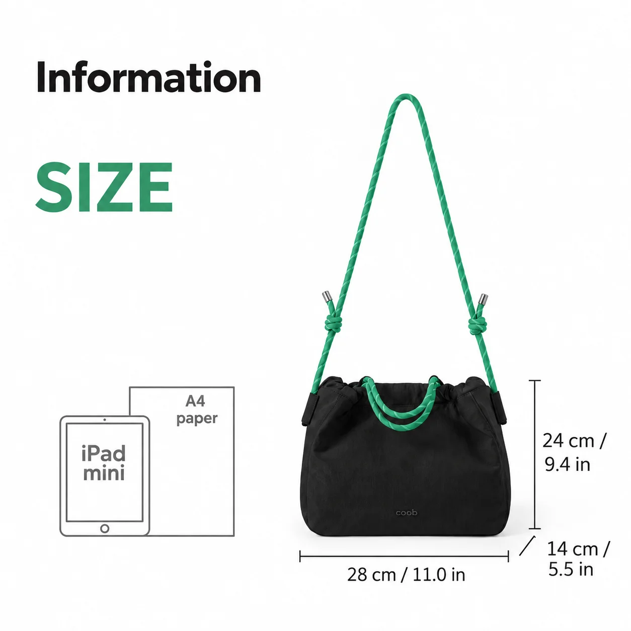 Große Kapazität, Kordelzug-Tragetasche, 9,5 l, leichte Nylon-Handtasche, wasserdichte Damen-Umhängetasche, mehrwegige Umhängetasche – Detail 10