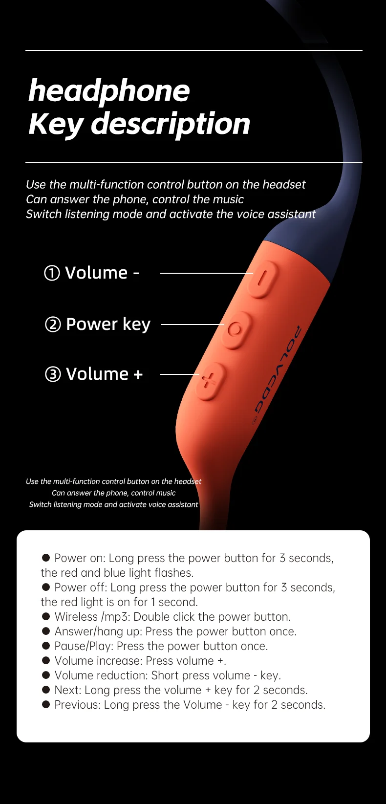 POLVCDG Knochenleitungskopfhörer IPX8 wasserdicht 32 GB Speicher Bluetooth 5.4 Silikonmaterial 2024 neues Produkt X16 – Detail 22