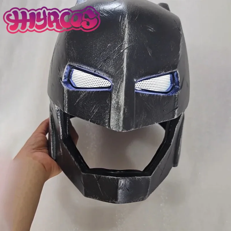 หน้ากากคอสเพลย์อัศวินคลุมเสื้อคลุม CyAnime แบบเรืองแสง สำหรับผู้ชายและผู้หญิง ใช้สำหรับถ่ายภาพ งานปาร์ตี้ หน้ากากสีดำ