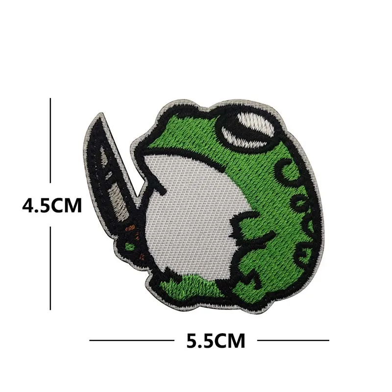 Tier mit Messer-Stoff-Applikation, Stickerei, Klettverschluss, Friedensgans, wütender Frosch, Katze, Ente, taktische Abzeichen, Kleidungsaufkleber