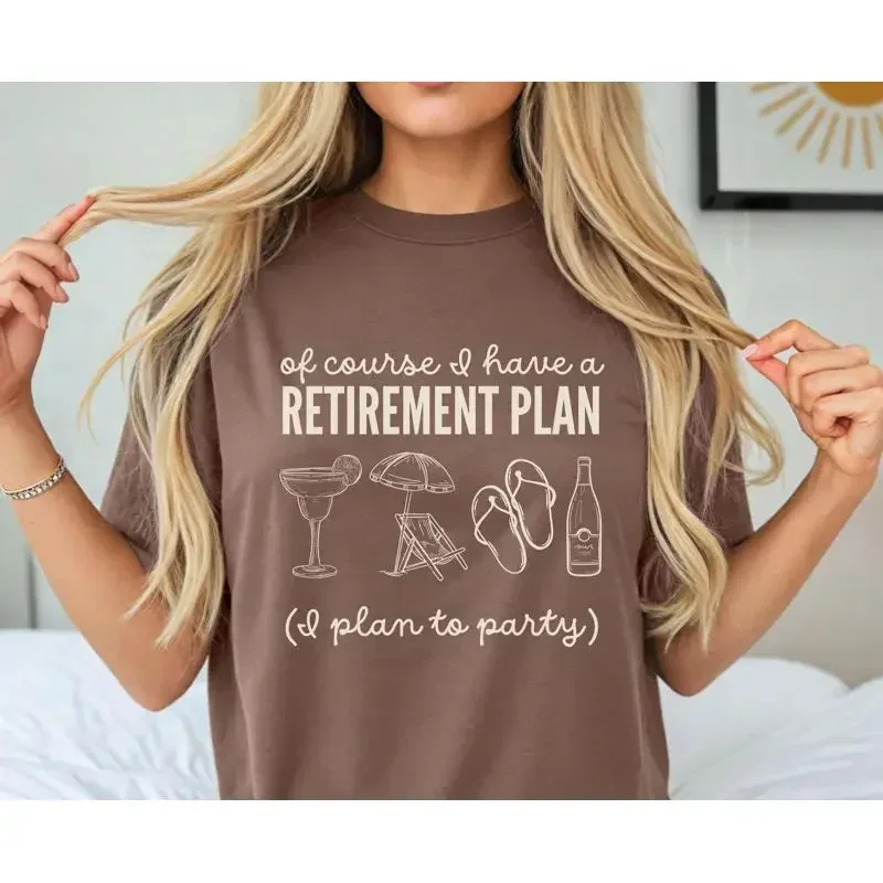 Funny Beach Retirement Plan T Shirt Vacation Cruise 2025 Novelty Retiree Party Animal