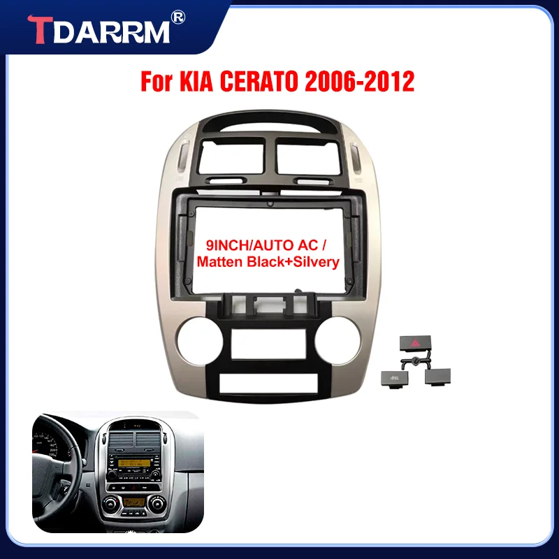 9 INCH Car Radio Audio 2DIN Adapterx Dashboard Fascia Car DVD Player Dash Panel Frame Fitting Panel Kit For KIA CERATO 2006-2012
