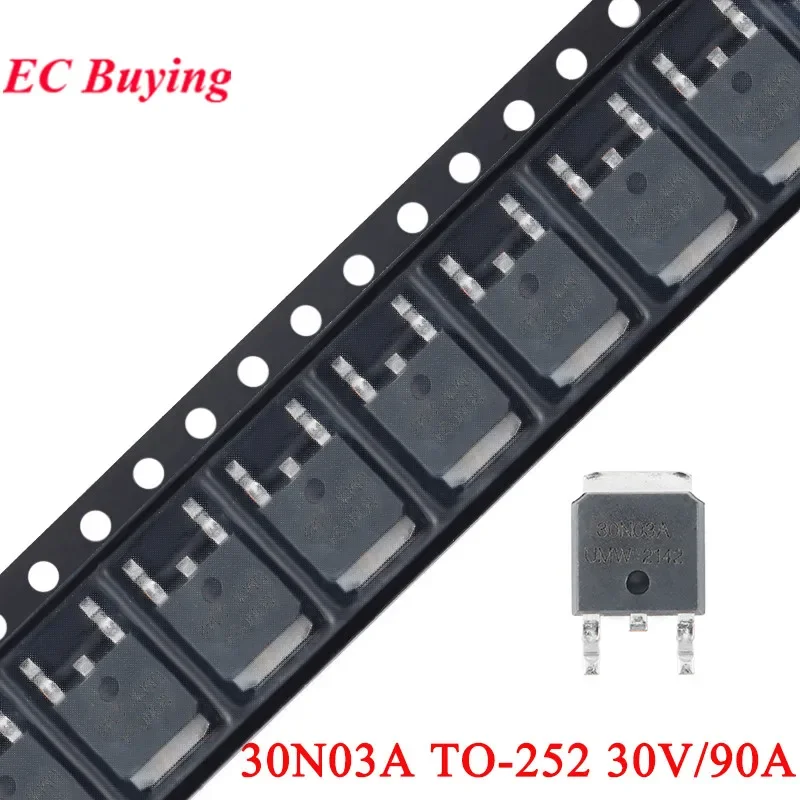 10 Stück/5 Stück 30N03A TO-252 30N03 TO252 30 V/90 A N-Kanal-MOS-MOSFET Feldeffekttransistor-Chip SMD IC