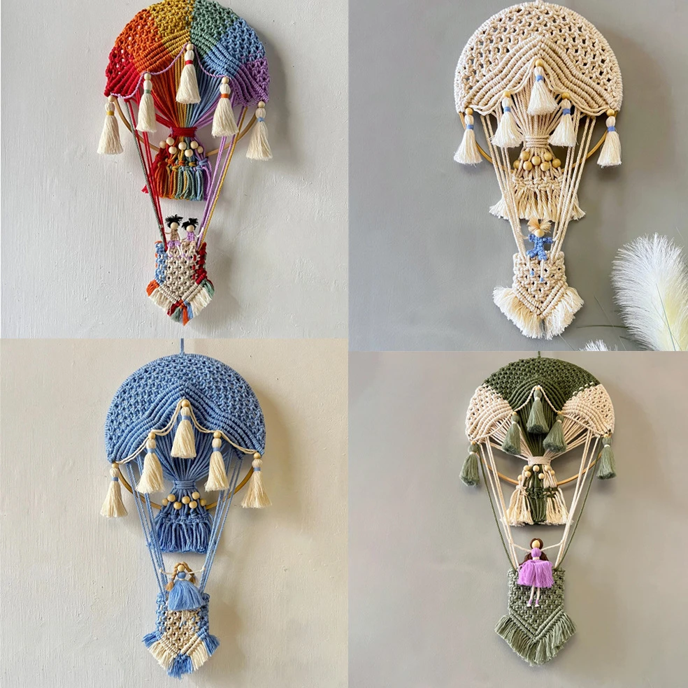 New Creative Hot Air Balloon Wall Hanging Handmade Weaving Tapestry Wall Decoration Bohemian Style Home Decoration