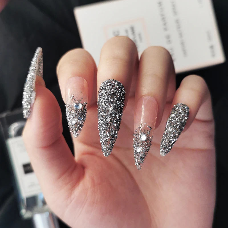 3 g/pot diamants réfléchissants paillettes poudre éblouissante brillant holographique strass poudre 1 * brillant disque paillettes poudre & * &