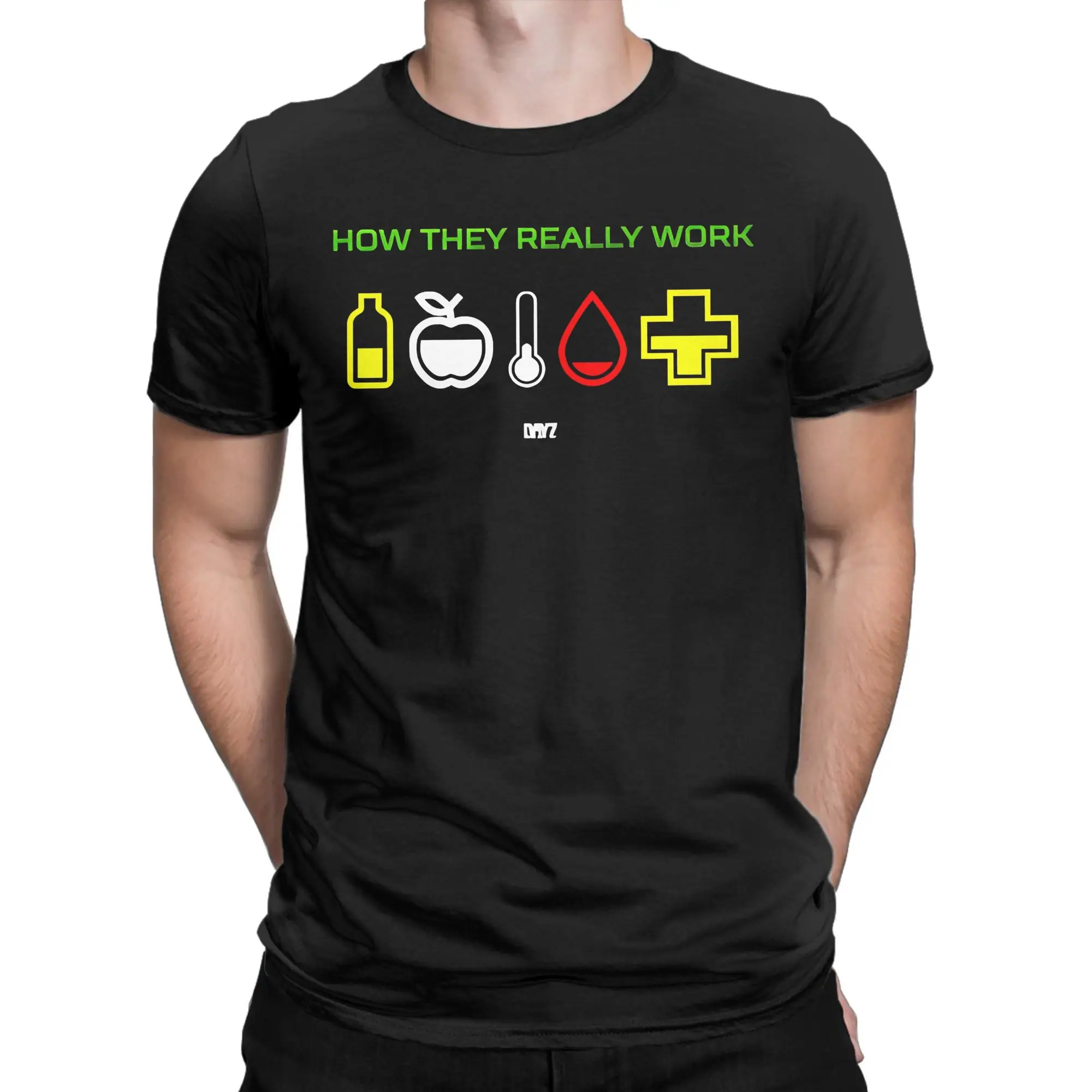DayZ One Bullet and a Dream Men T Shirts  Unique Tees Short Sleeve Crewneck T-Shirt Cotton Plus Size Tops