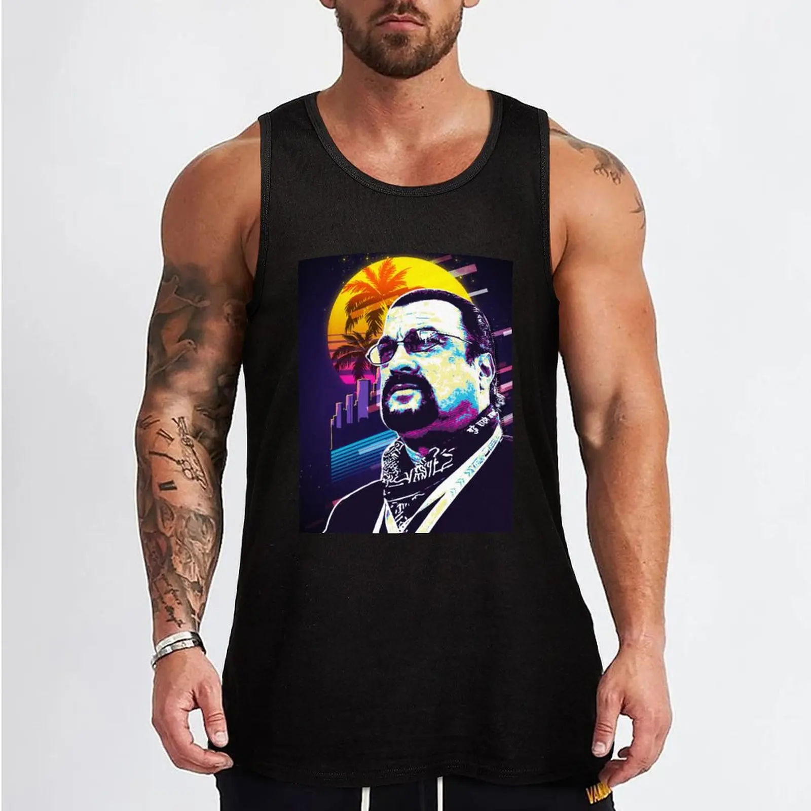 Steven Seagal Tank Top T-shirt sports mens gym clothes