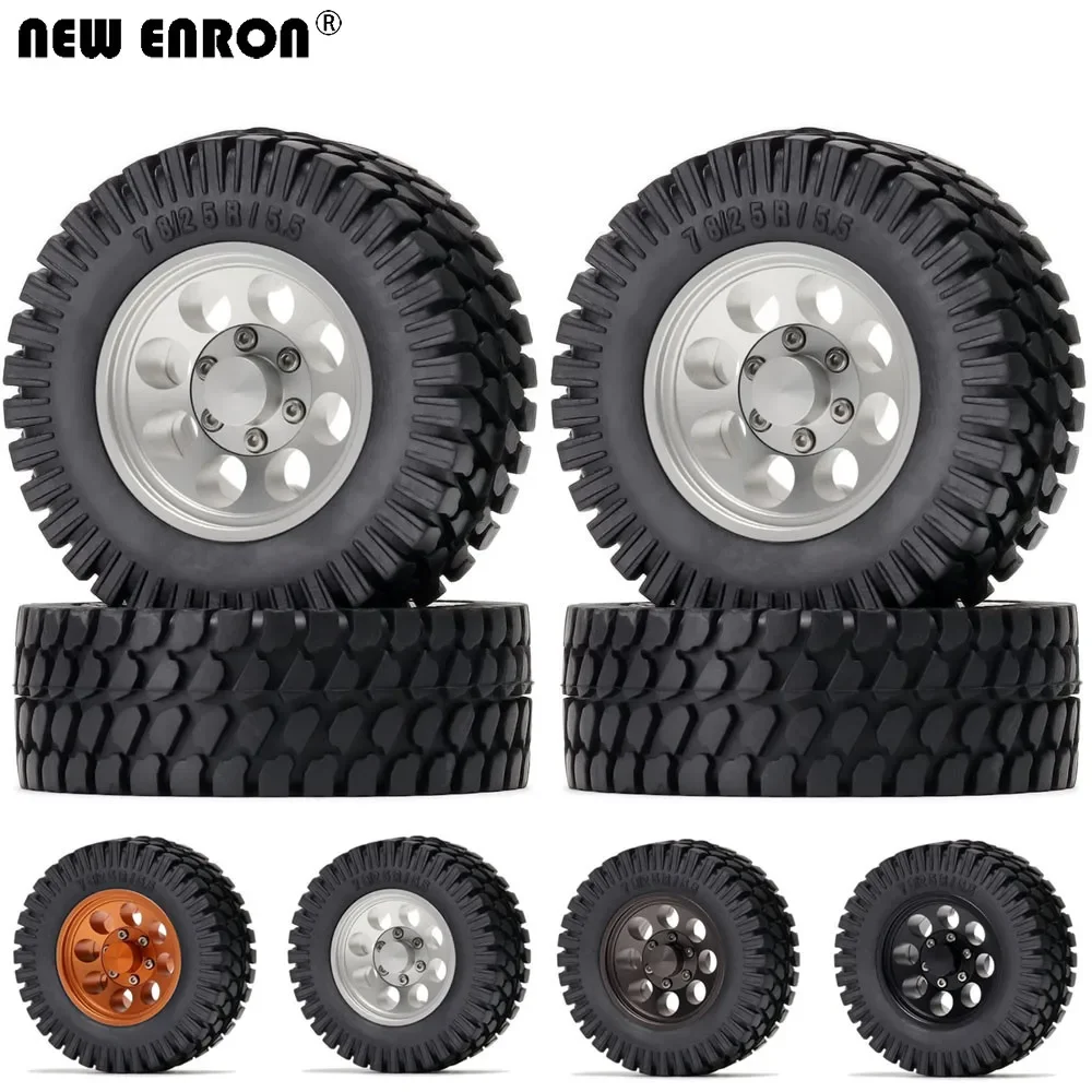 

NEW ENRON 1.55" Metal Beadlock Wheels Hub & 78*25mm Rubber Tires for RC Crawler Car 1:10 D90 TAMIYA CC01 LC80 jimny Axial 90069