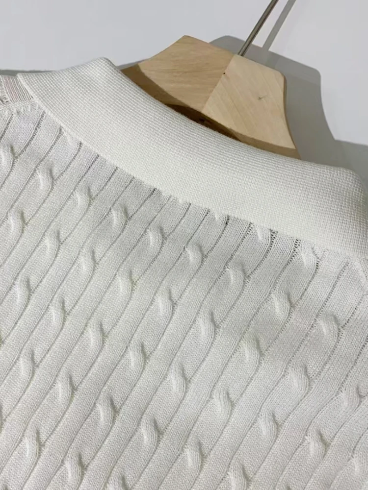 

Ele вышитая ор Све вязаная футболка irt повседневная облегающая футболка для поездок на работу женская летняя мода креативный узор