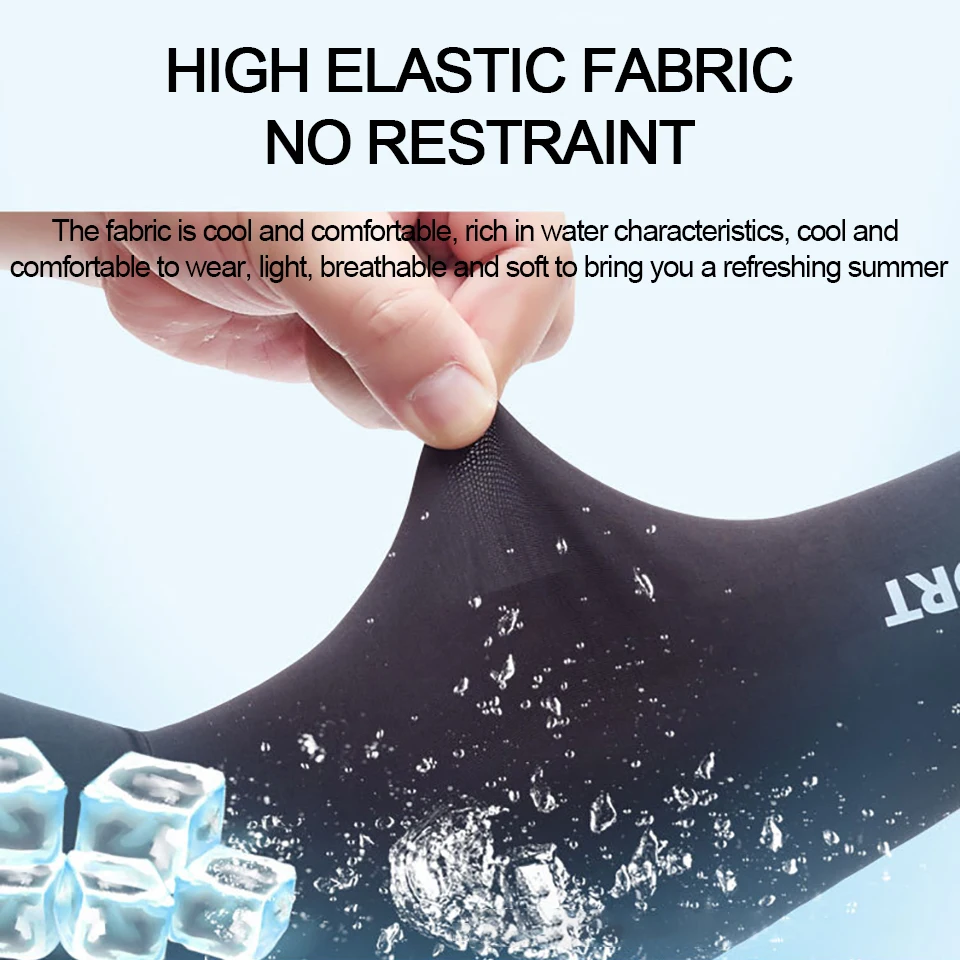 GOBYGO 1Pair Summer Ice Armbands Thin Arm Covers Outdoor Sun Protection UV Protection Driving Ice Silk Armbands Men Women Unisex