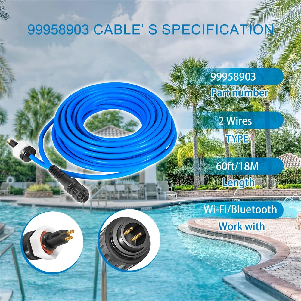 99958903 – DIY-Kabel, 2-Draht, für Dolphin Maytronics Poolreiniger S200, Active 20, Triton PS, Discovery, Quantum – 18 m (60 Fuß) – Detail 6