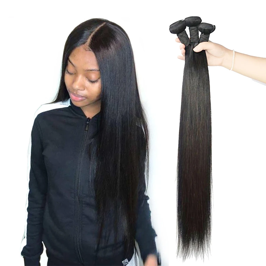 

MISSANN 26, 28, 30, 32, пучки человеческих волос, прямые необработанные индийские прямые пучки волос, пришивные волосы, наращивание волос Remy