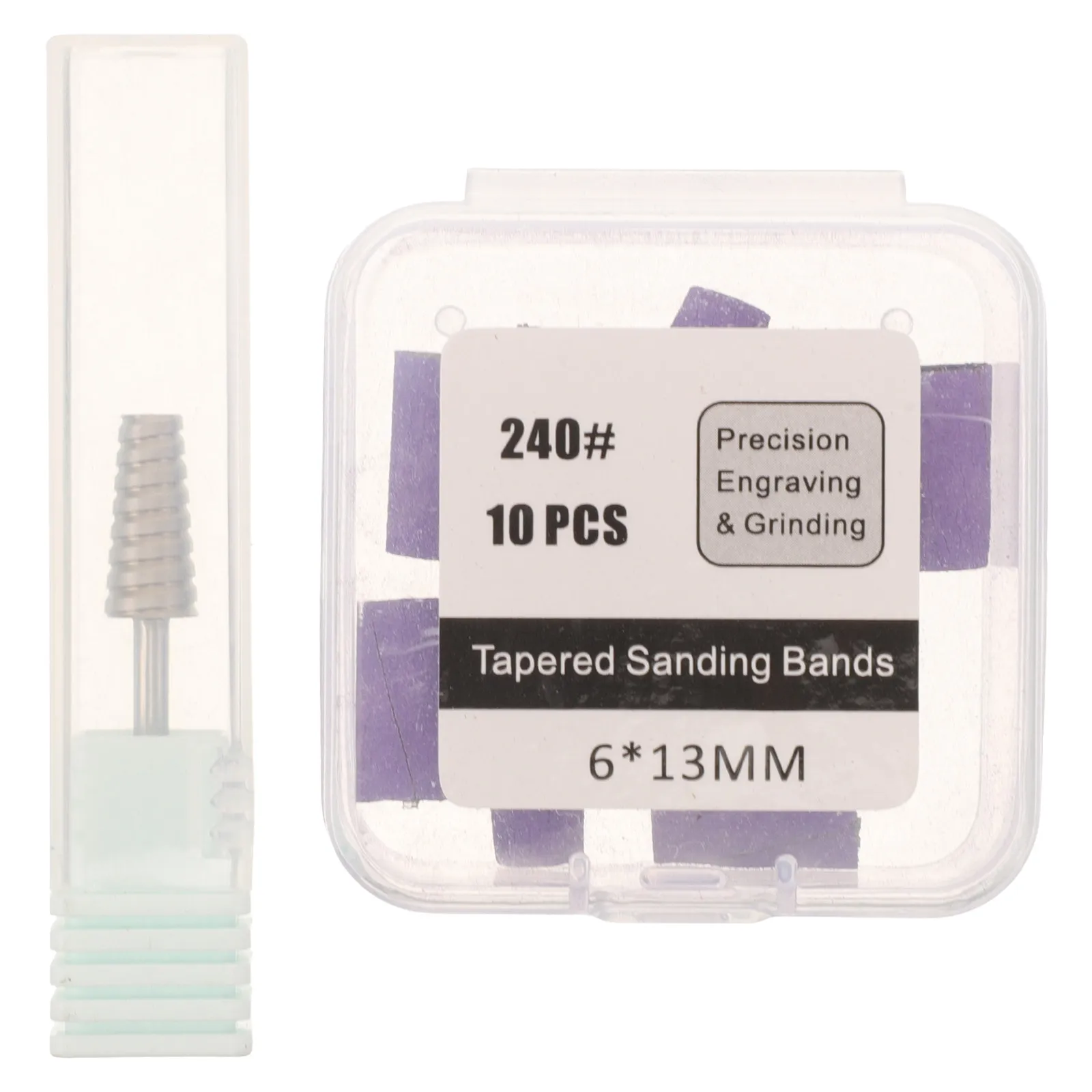 1Set Nail Sanding Bands 240 Grit Conical Sanding Sleeves Nail Drill Bits Smooth Removal Gel Coating Shaping Buffing Manicure Kit
