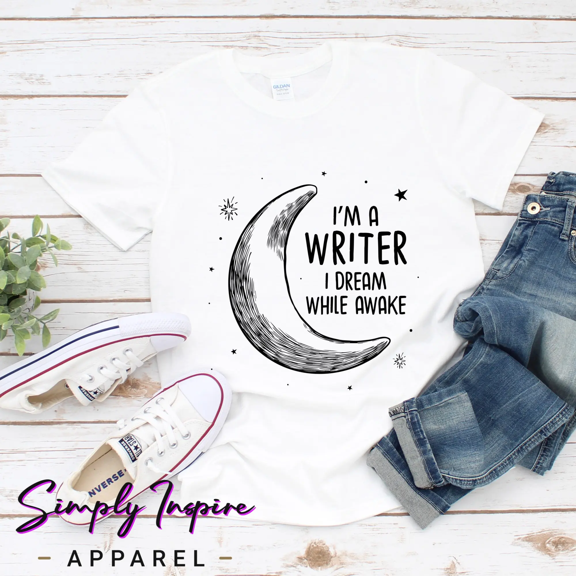 Writer T Shirt Novelist I Dream While Awake For Authors Funny Write Appreciation Sweat