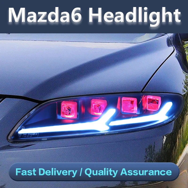 

Head Lamp for Mazda 6 Headlights 2004-2012 Mazda6 All LED Headlight LED DRL Dynamic Signal Angel Eye