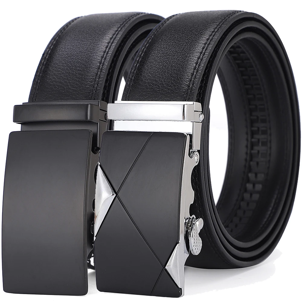 

Ремень с автоматической пряжкой для мужчин, известный бренд, деловой ремень, мужские кожаные поясные ремни, черные мужские джинсовые ремни, мужской модный дизайн