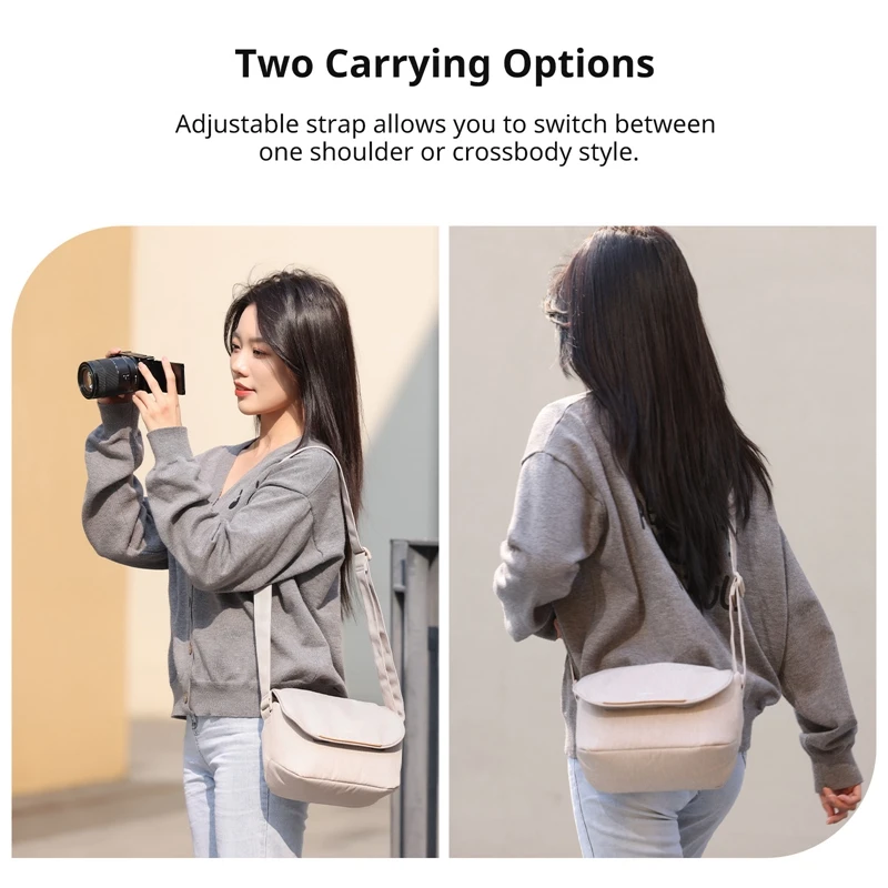 Ulanzi F01 Sling Bag Waterproof Shoulder Bag for Mirrorless Camera Smartphone Microghone for Outdoor Photography Video Recording