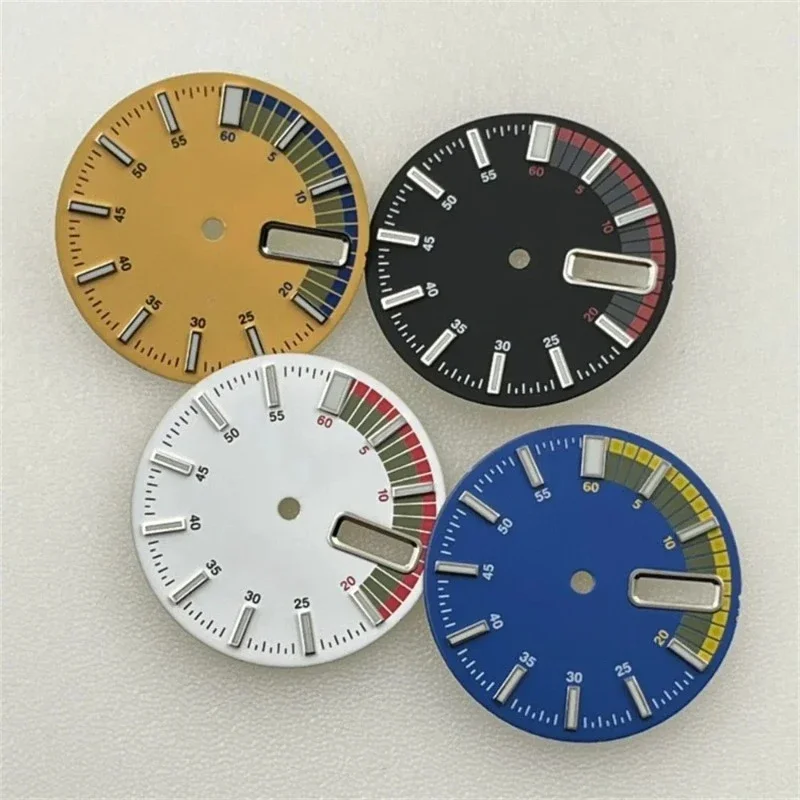 

28.5mm NH36 Dials Green Luminous Watch Dial Fits for NH35 NH36 4R35 4R36 Movement Men Watches Dial black orange blue NEW DIY