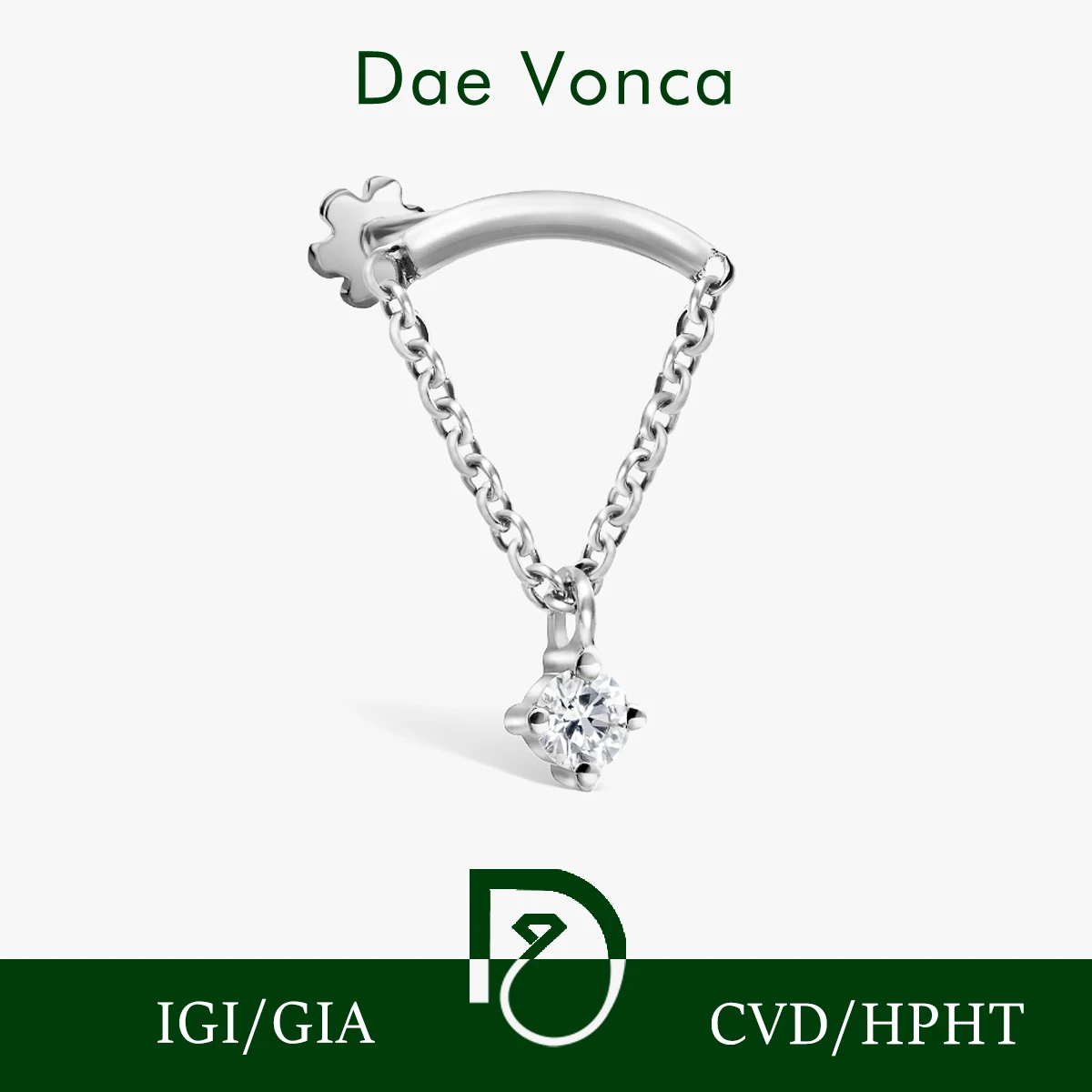 Brilliant Round Cut Lab Created Diamond Single Earring 14/18K Solid Gold CVD/HPHT Lab Diamond Hoop Earring Fashion Jewelry