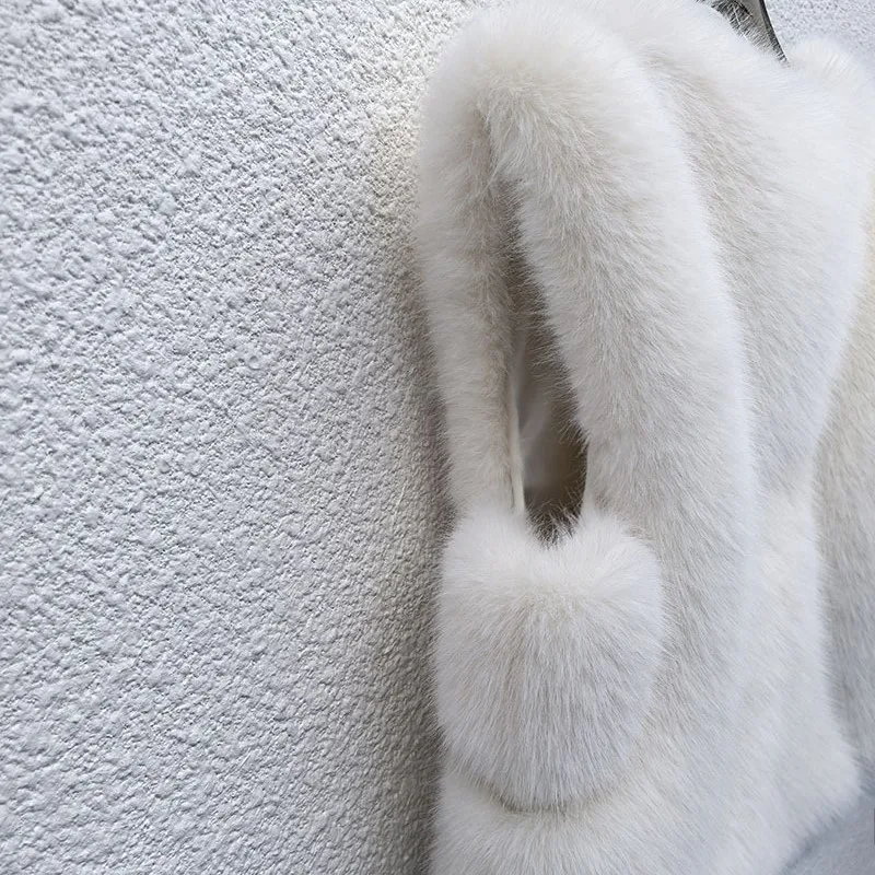 2025 delle nuove donne versatile gilet in pelliccia di volpe sintetica senza maniche gilet in peluche moda casual addensare giacca solida top gilet
