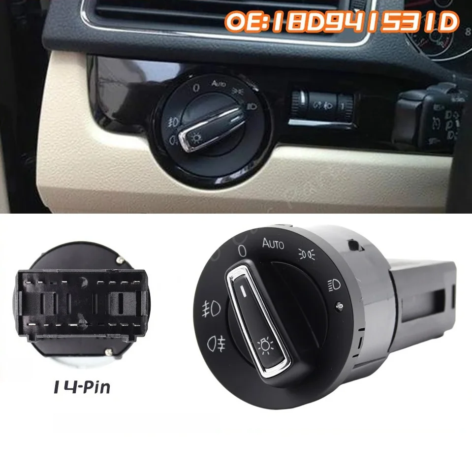 18D941531D Auto Headlight Control Module Sensor Switch For VW Golf 4 MK4 1999-2004 Passat B5 Polo 9N 9N3 Beetle Fog Light Switch