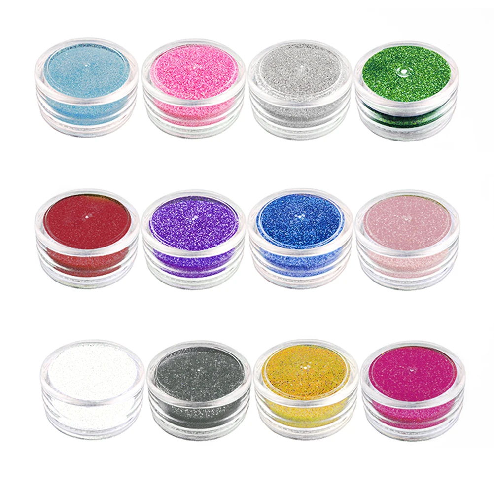 12 قطعة مسحوق لامع لامع لطلاء الجسم المؤقت مقاوم للماء يدوم طويلاً 3-7 أيام مثالي لمشاريع الحرف اليدوية اليدوية #3