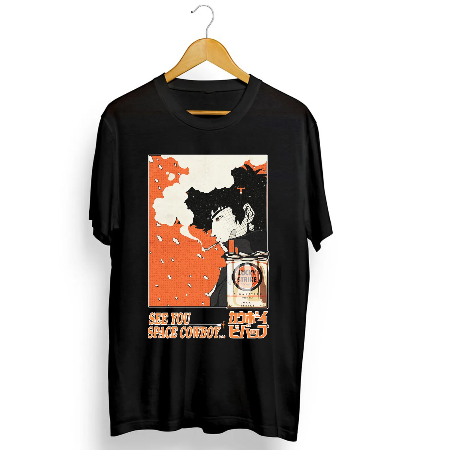 

Cowboy Bebop funny Anime Cartoon Logo Men's Black T-Shirt Size S to 3XL