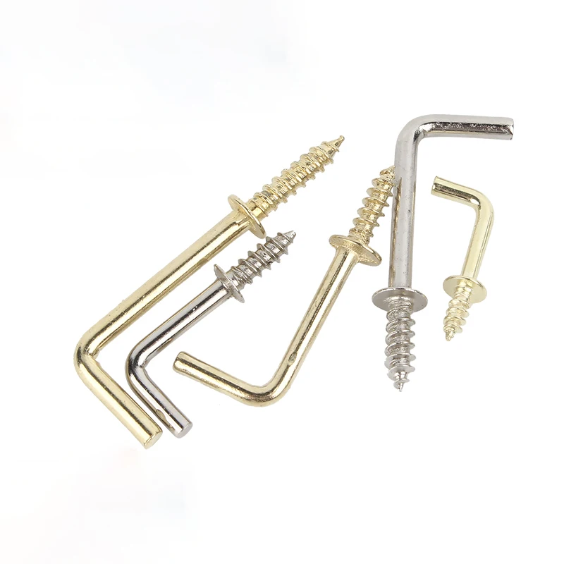 100-500 قطعة L على شكل المسمار الذاتي التنصت الكربون الصلب L-شكل الزاوية اليمنى المسمار هوك لتعليق الصورة إطار صور ضوء المصباح #2