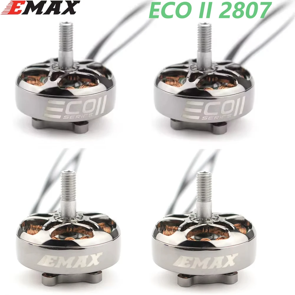 Emax ecoii-レーシングドローン用ブラシレスモーターcw,日曜大工部品,eco ii 2807, 6s 1300kv 5s 1500kv 4s 1700kv,4個