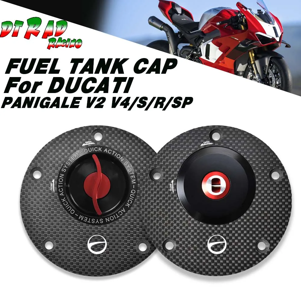 

Carbon Fiber Petrol Fuel Filler Cover For DUCATI PANIGALE V4/S/R/SP 2018-2025 V2 2020-2025 With Key Lock Gasoline Tank Plug Cap
