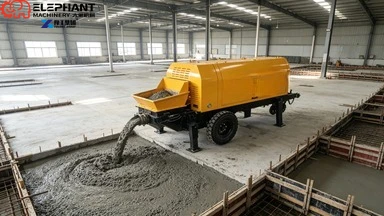 Reliable Diesel Concrete Pump With Engine & Motor 8M/H Productivity 25m Vertical 60m Horizontal Conveying Short Turning Radius