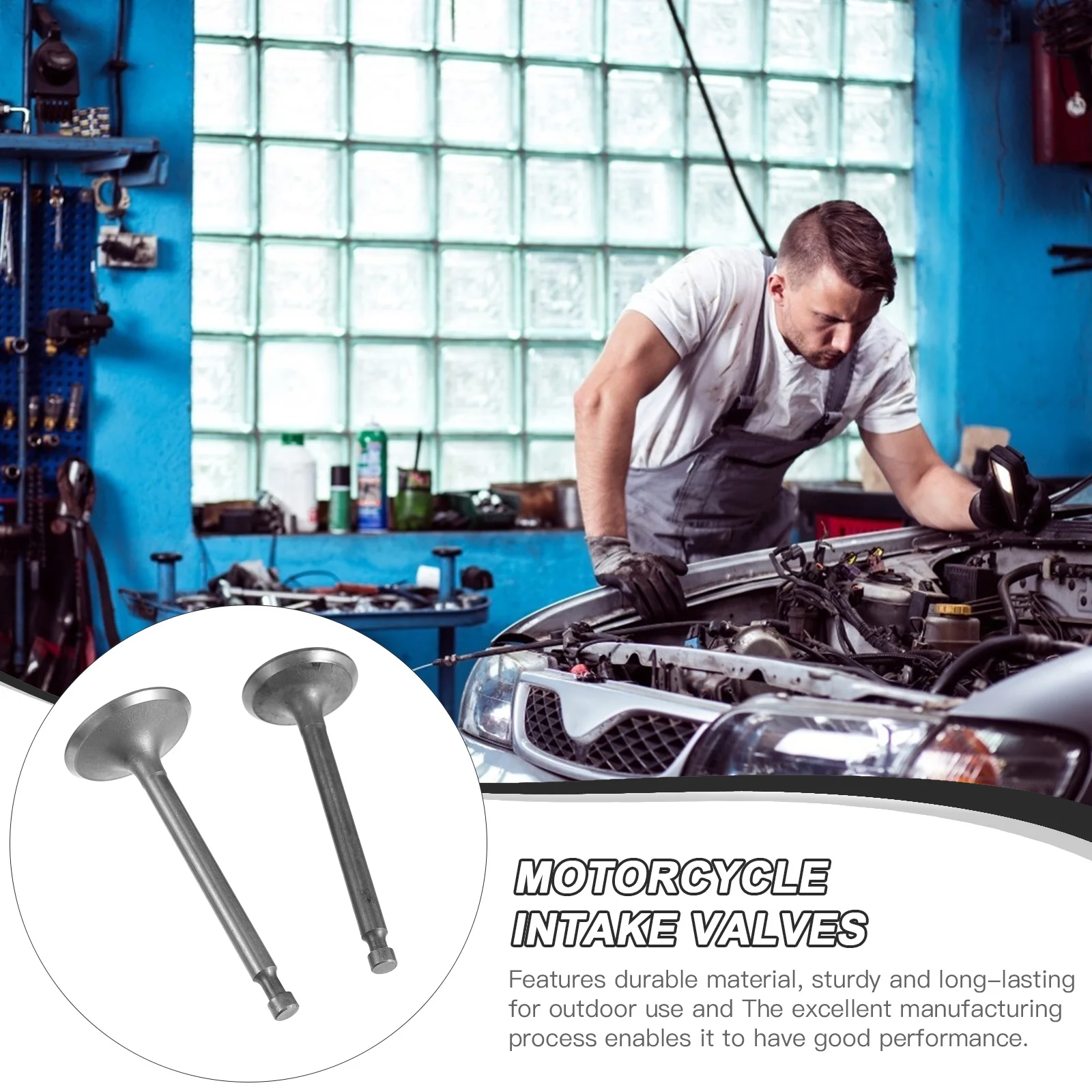 

2Pcs Generator Intake Valves High Quality Exhaust Valve Set Strong Durability Simple Installation Ideal for Generators