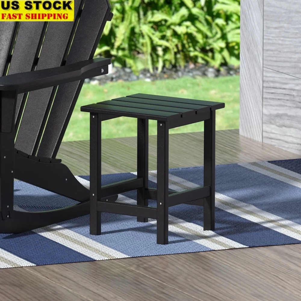 

Outdoor Plastic Adirondack Side Table HDPE Weather Resistant Accent Table Patio Garden Porch Deck Indoor Use